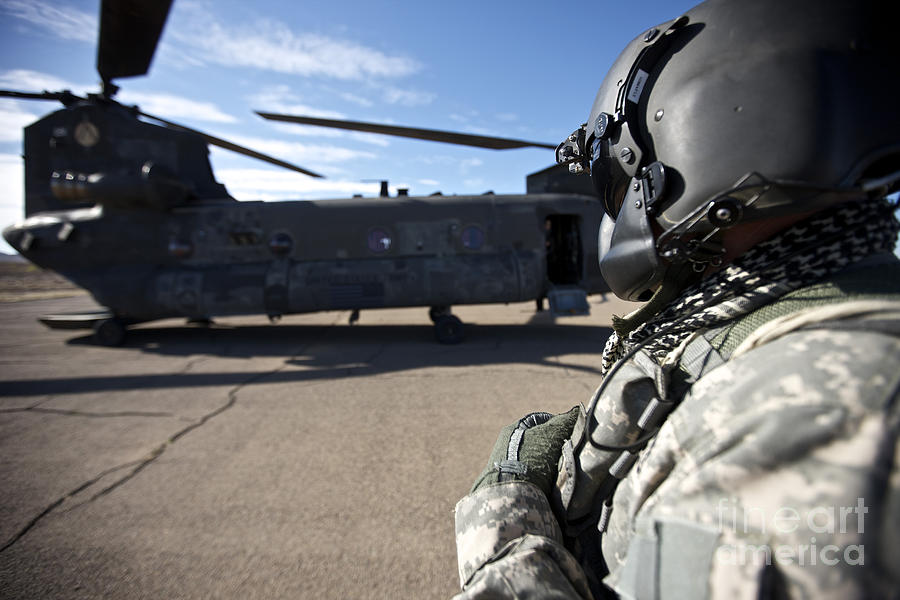 Crew Chief Of A Ch-47 Chinook Stands Photograph by Terry Moore