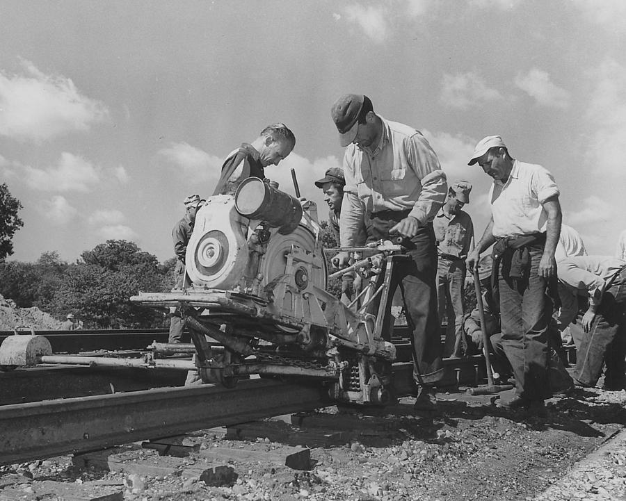 Crew Working on Rails Photograph by Chicago and North Western Historical Society