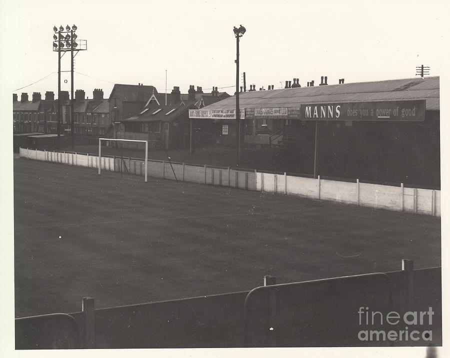 Crewe Alexandra - Gresty Road - Gresty Road End 1 - BW - September 1964  Photograph by Legendary Football Grounds