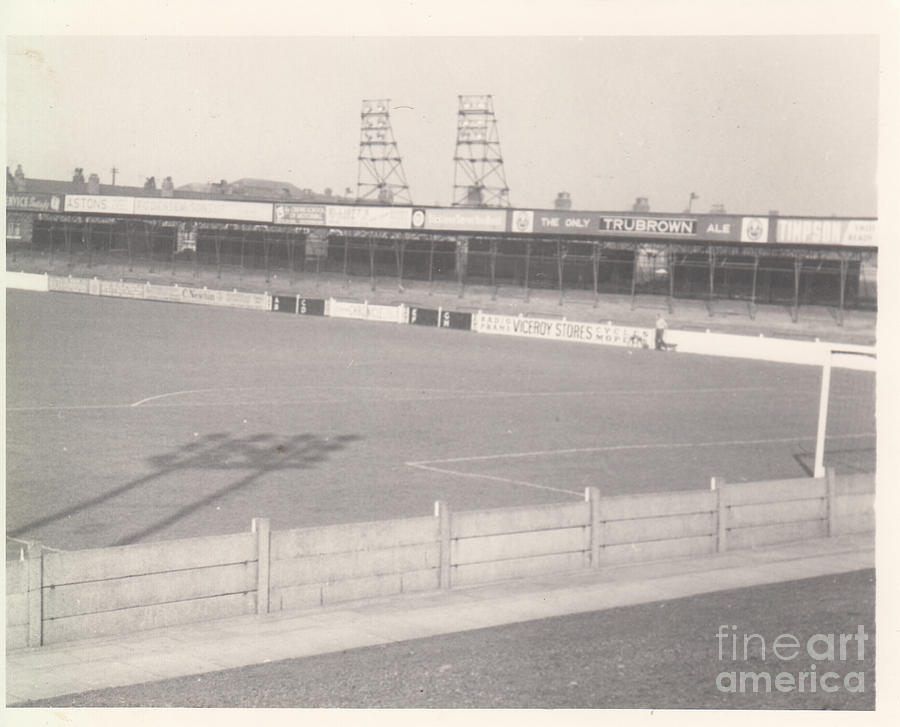 Crewe Alexandra - Gresty Road - Popular Side 1 - BW - September 1964  Photograph by Legendary Football Grounds