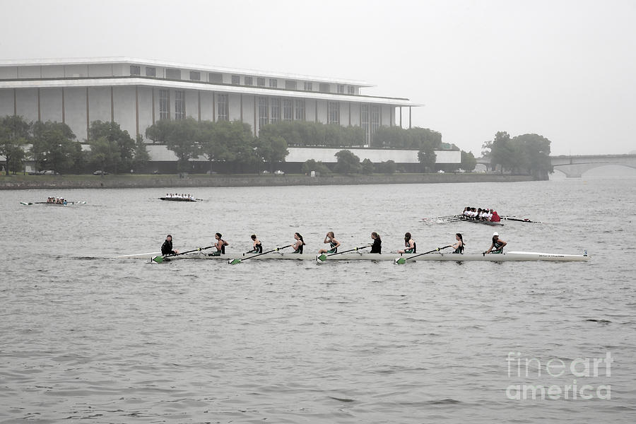 Crews Cool Down after a race at a rowing regatta on the Potomac in Georgetown Digital Art by William Kuta