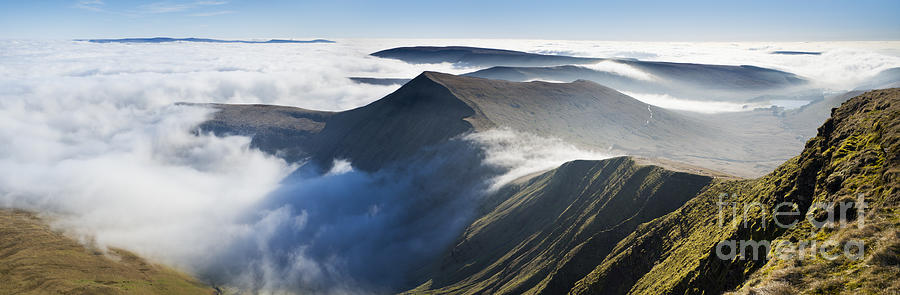 Mountain Photograph - Cribyn, from Pen y Fan, Brecon Beacons, Wales. by Justin Foulkes