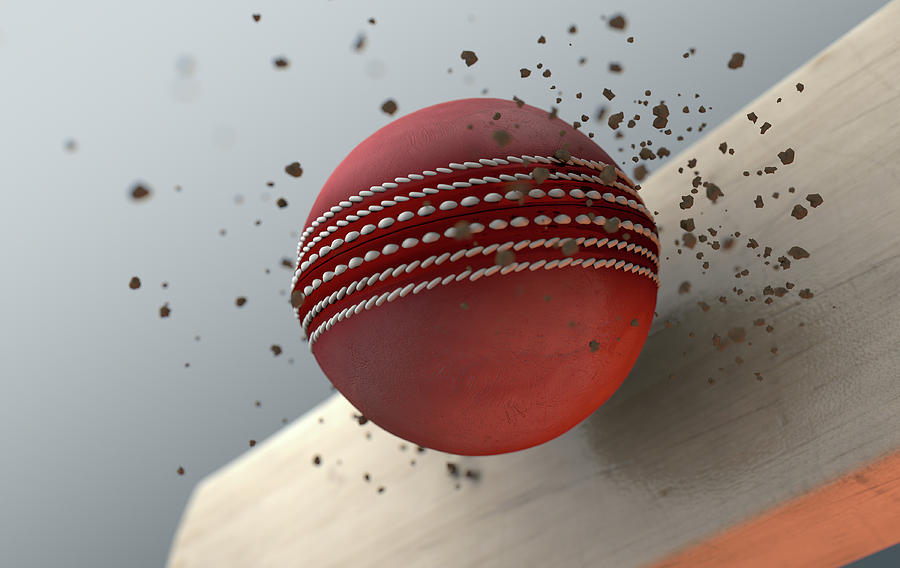 Cricket Ball Striking Bat In Slow Motion Digital Art by Allan Swart Pixels