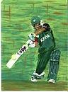 Sports Painting - Cricket by Billy Okoth