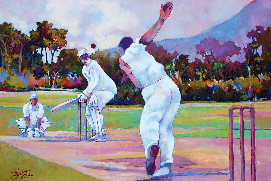 Cricket In The Park Painting by Glenford John