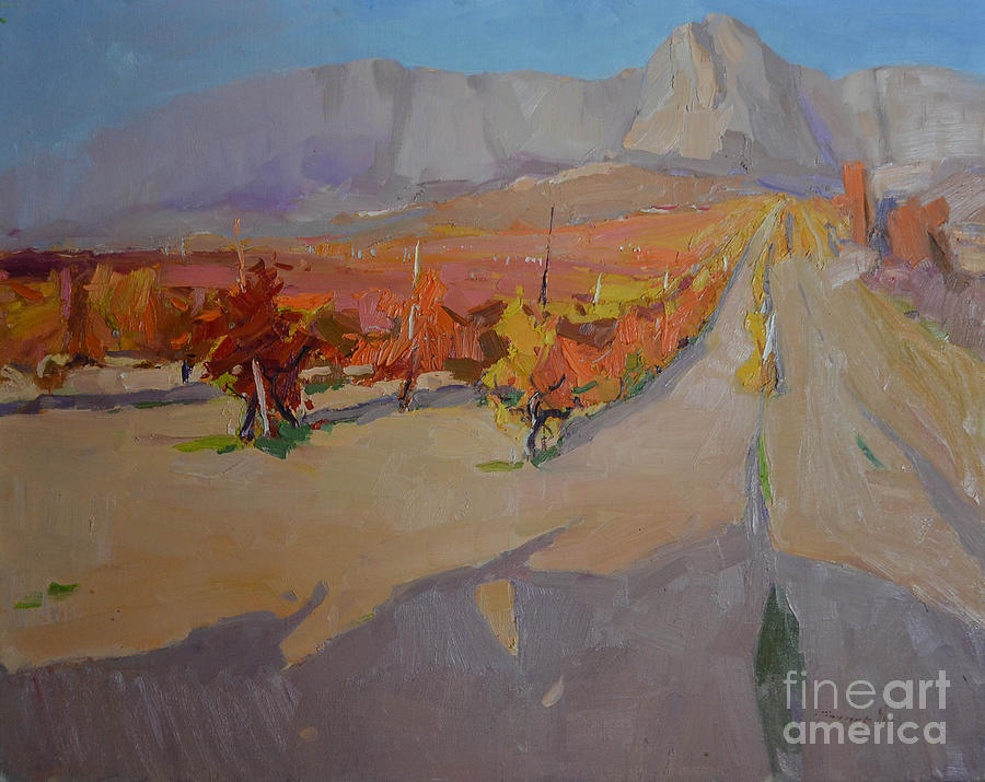 2013 Painting - Crimean vineyards by Alexander Shandor
