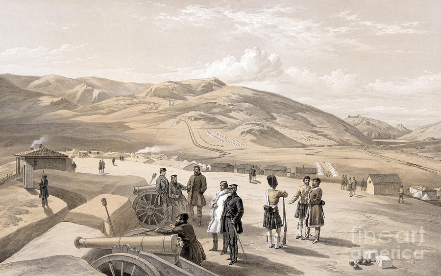 Crimean War, Battery, 1854.  Drawing by Granger