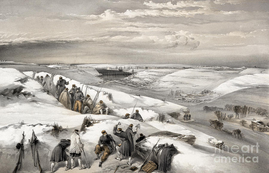 Crimean War, Sevastopol, 1855.  Drawing by Granger