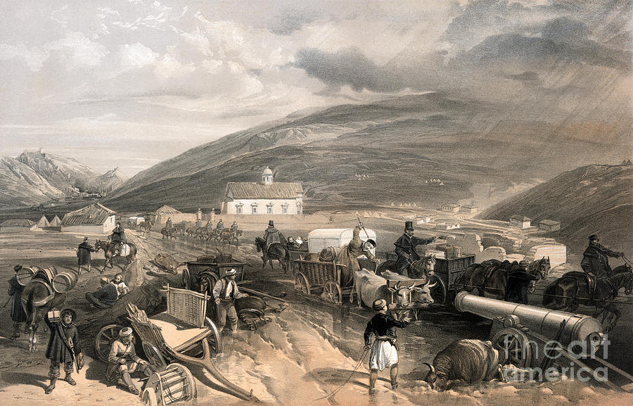 Crimean War, Supply Road.  Drawing by Granger