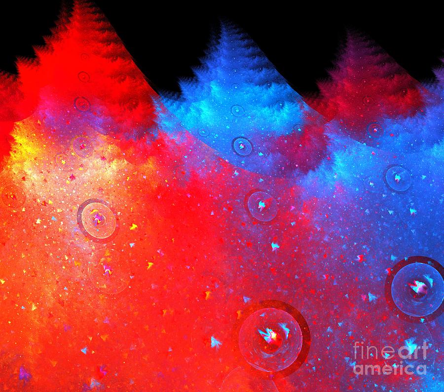 Abstract Digital Art - Crimson Forest by Kim Sy Ok