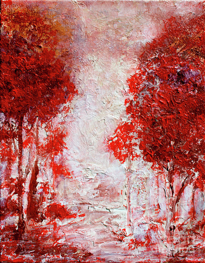 Crimson Forest Painting By Tim Musick Fine Art America