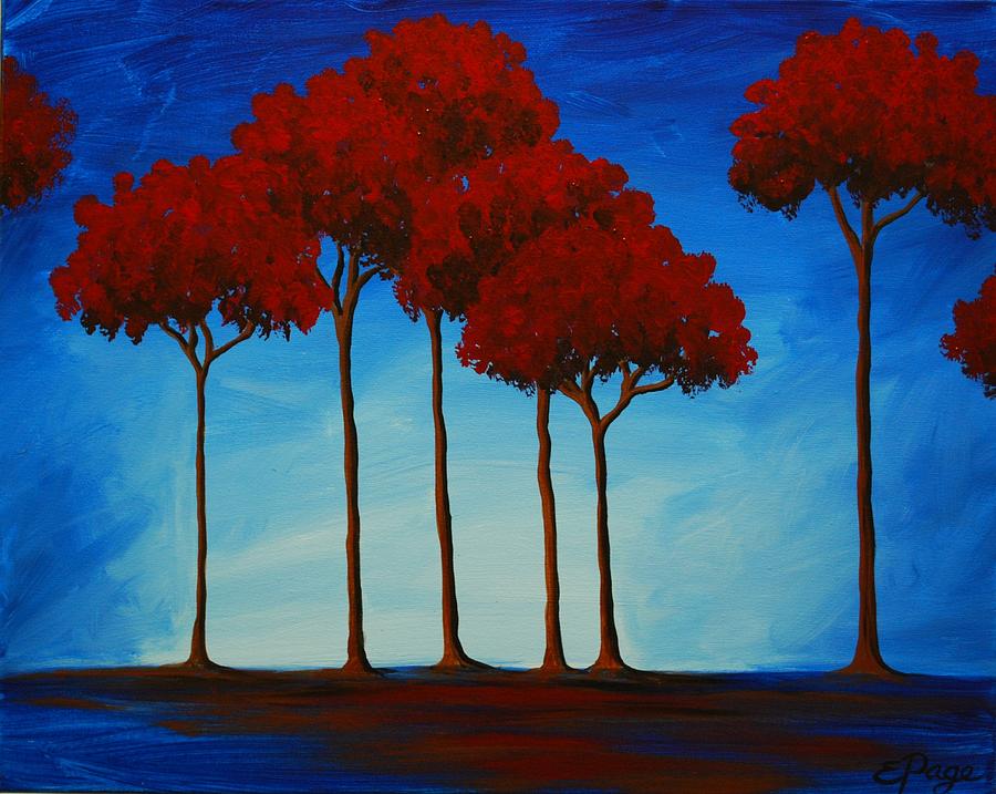 Tree Painting - Crimson Grove by Emily Page