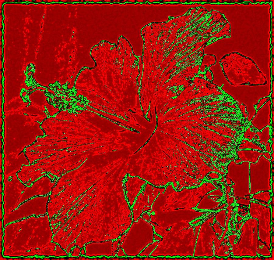 Crimson Hibiscus Digital Art by Will Borden