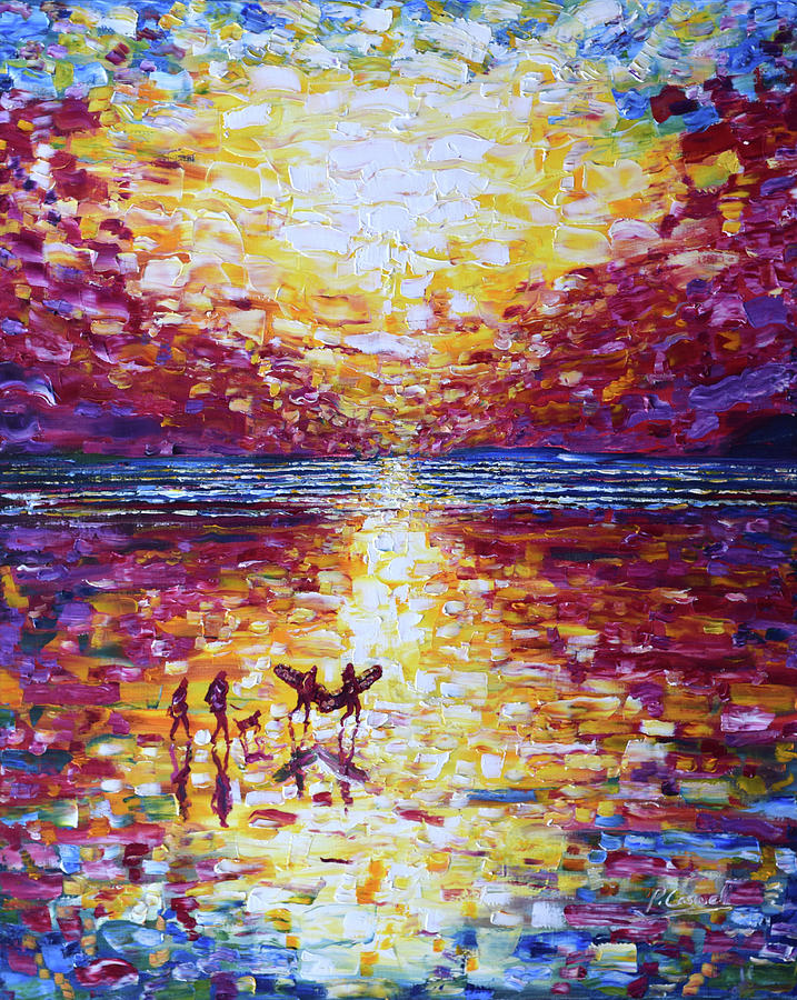 Crimson in Sunset Painting by Pete Caswell