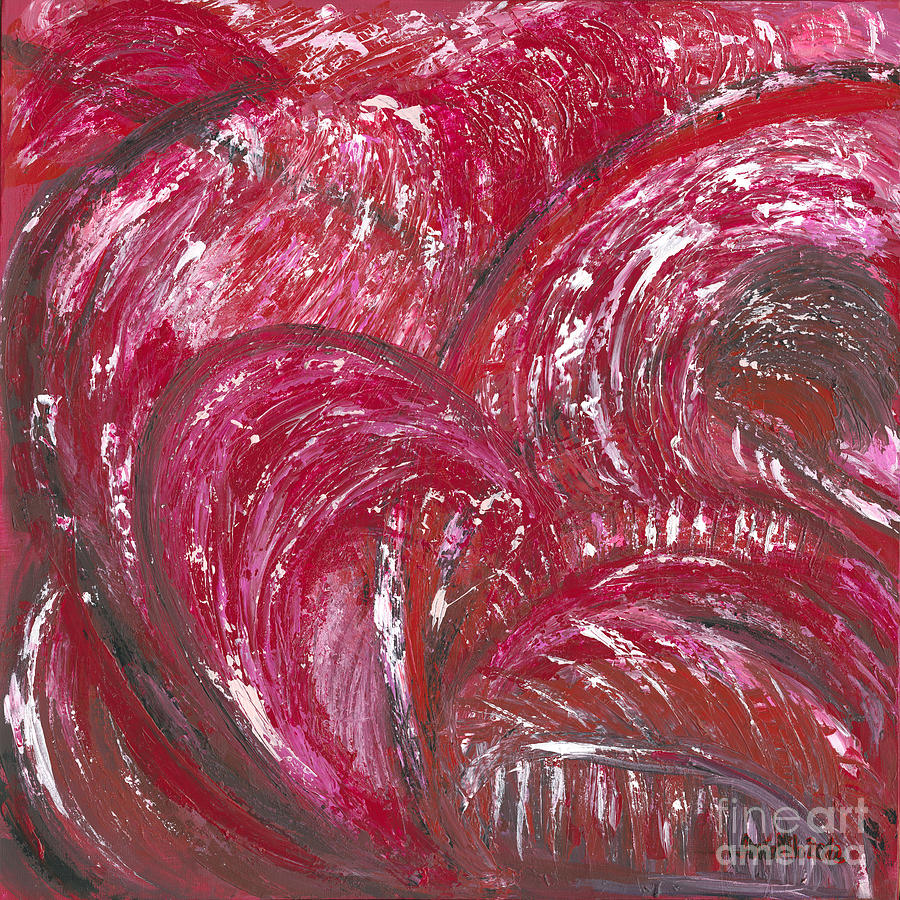 Crimson is the Color of Your Energy Painting by Ania M Milo