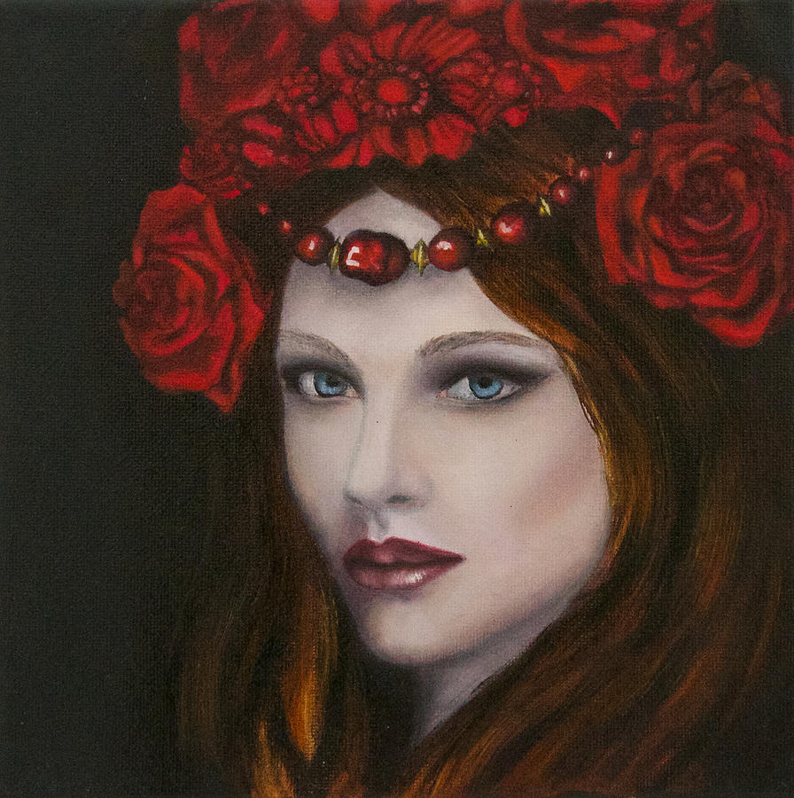 Crimson Lady Painting by Iryna Oliinyk
