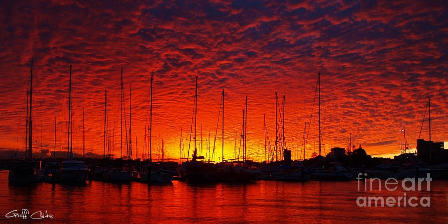 Crimson Nautical Sunset. Photograph