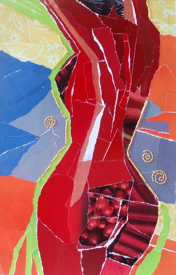 Abstract Mixed Media - Crimson by Rhiannon Sweet