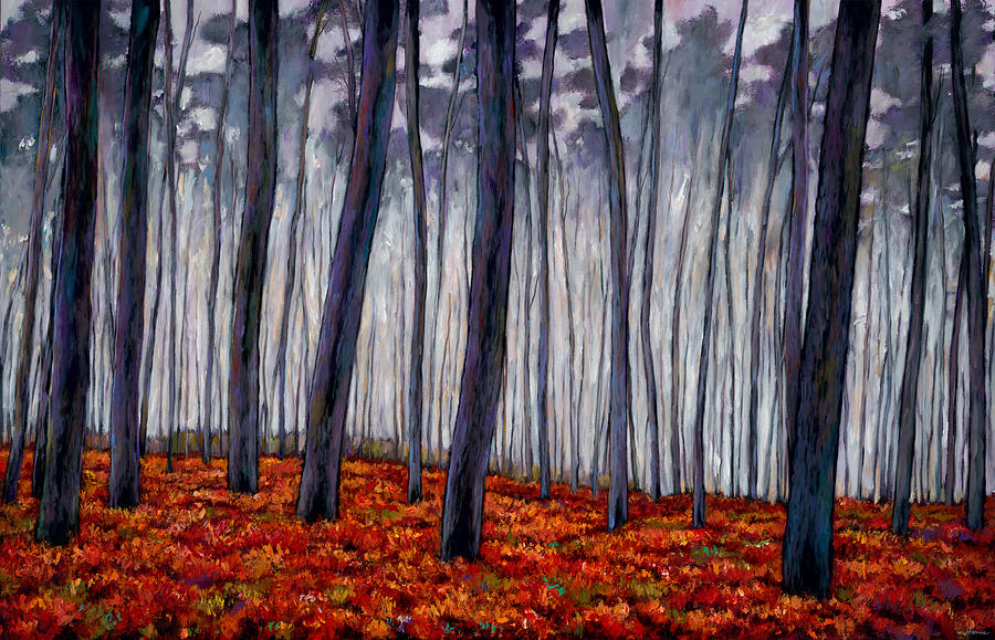 Contemporary Landscape Painting - Crimson Walk by Johnathan Harris