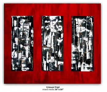 Abstract Painting - Crimsontriad by Susie Gilmour Abstract Painting - Crimsontriad by Susie Gilmour