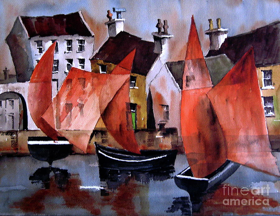 Criniu na mBad.. Galway Painting by Val Byrne