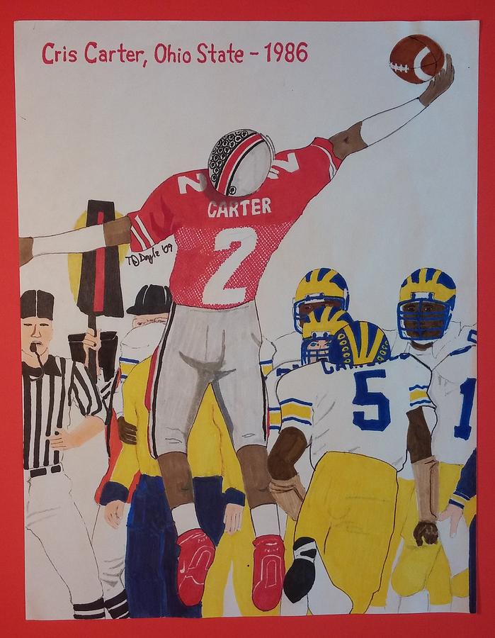 Cris Carter Ohio State Drawing by TJ Doyle