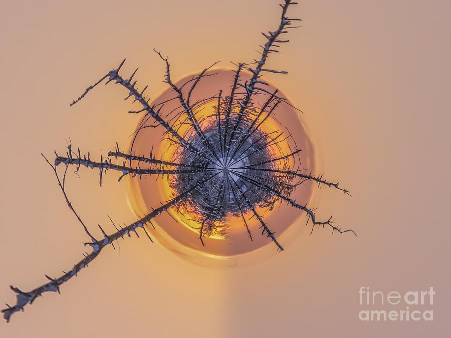 Crispy winter sunrise - tiny planet Photograph by Claudia M Photography