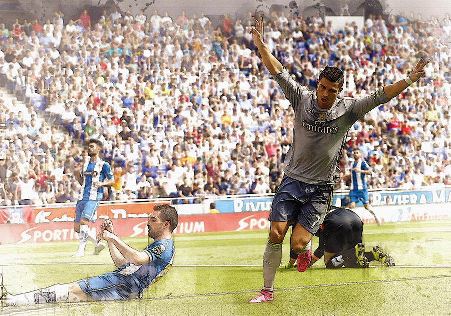 Cristiano Ronaldo Celebrates A Goal Digital Art By Don Kuing Pixels 0683