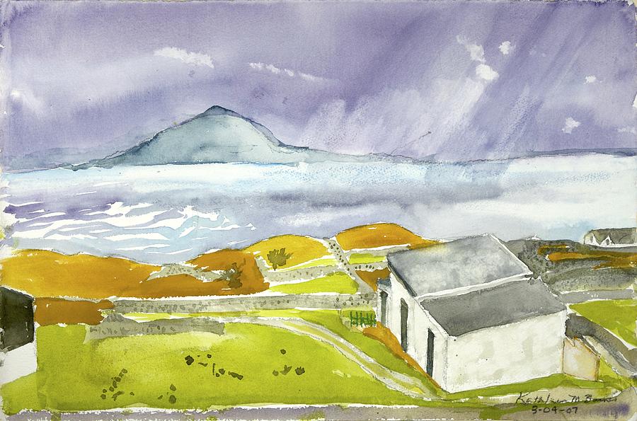 Croagh Patrick and Purple Sky Painting by Kathleen Barnes