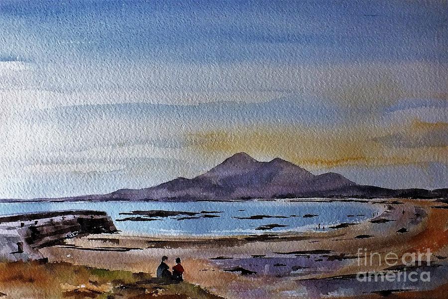 F801  Croagh Patrick from Old Head, Mayo Painting by Val Byrne