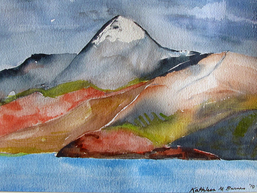 Croagh Patrick in March Painting by Kathleen Barnes