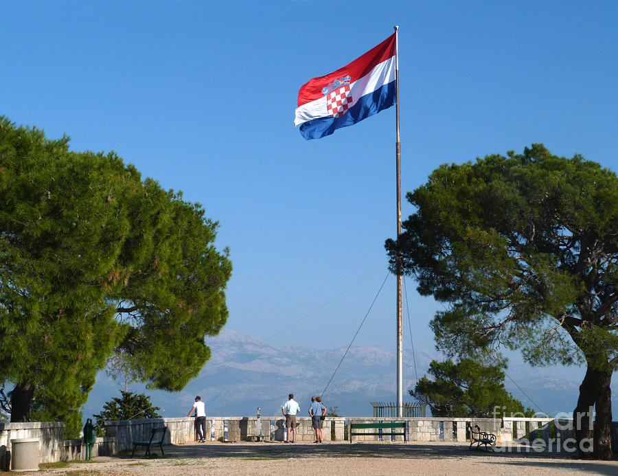 Croatian Flag - Split Photograph by Phil Banks