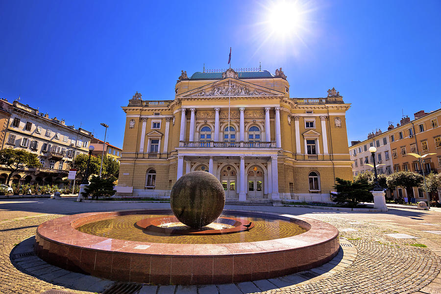 Croatian national theater in Rijeka square view Photograph by Brch Photography