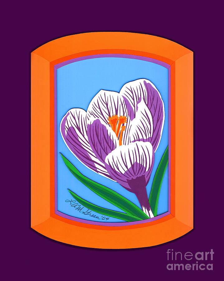 Nature Drawing - Crocus by Lucyna A M Green