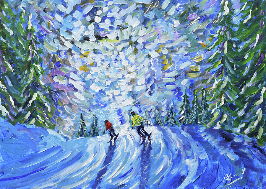 Crocus Piste Painting by Pete Caswell