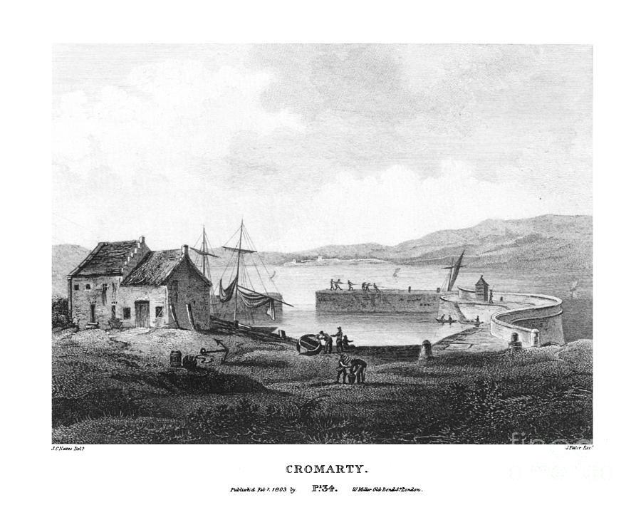 Cromarty Etchings of towns Painting by MotionAge Designs