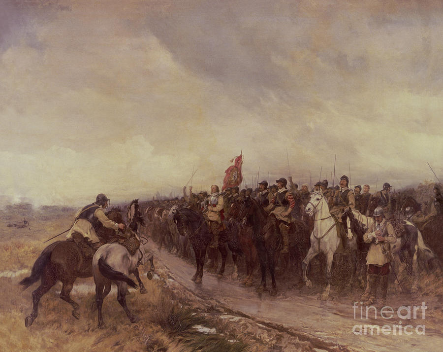 Flag Painting - Cromwell at Dunbar by Andrew Carrick Gow
