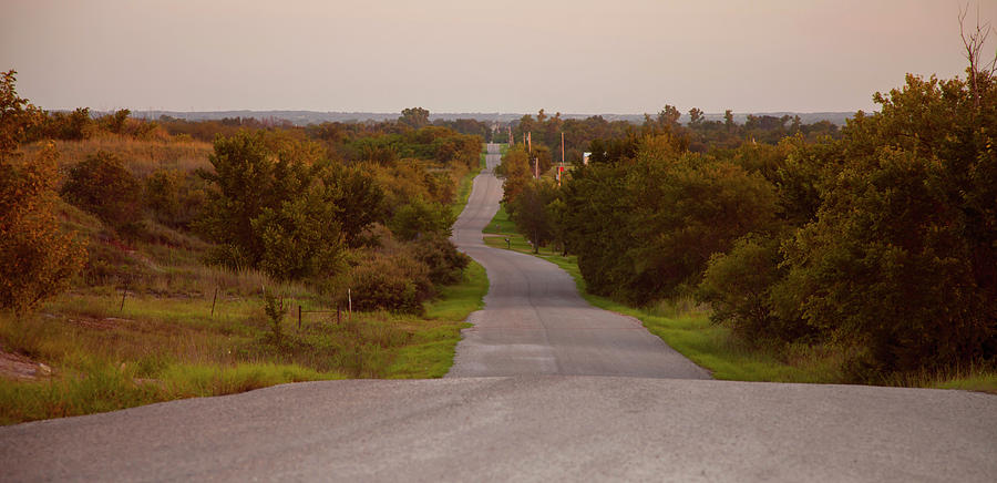 Crooked Country Road in Oklahoma Photograph by Toni Hopper