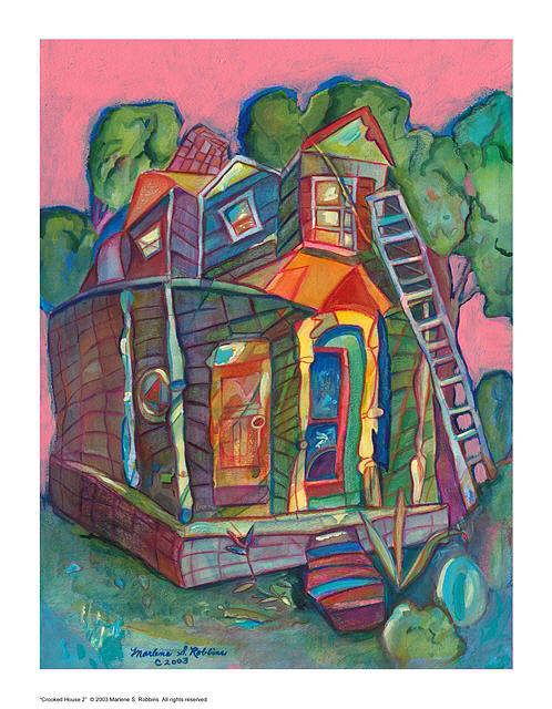 Crooked House 2 Painting by Marlene Robbins