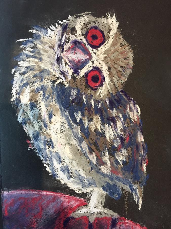 Owl Drawing - Crooked Owl by Cristel Mol-Dellepoort