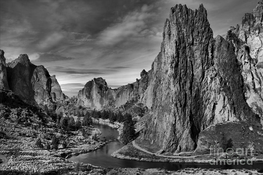 Crooked River Black And White Photograph by Adam Jewell