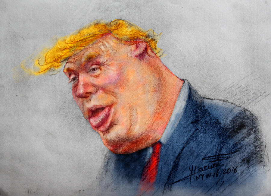Donald Trump Drawing - Crooked Trump by Ylli Haruni