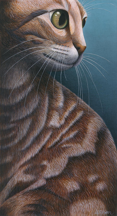 Cat Painting - Cropped Cat 3 by Carol Wilson