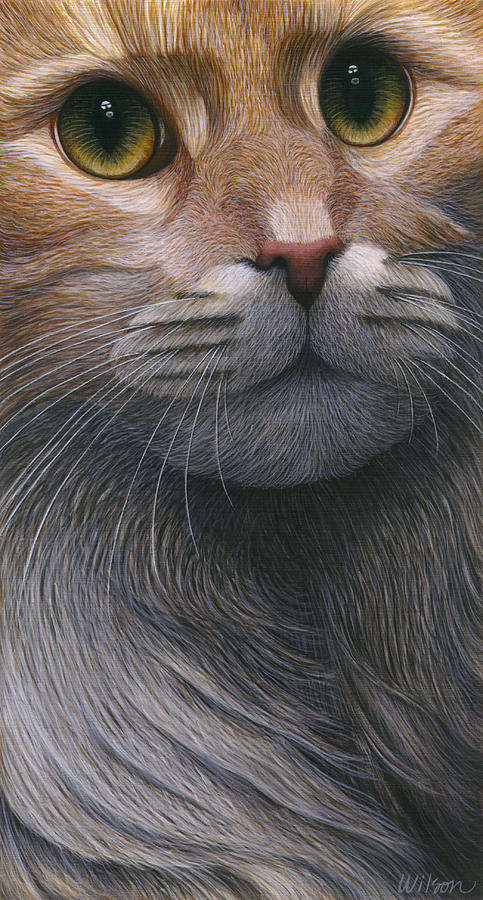 Cat Painting - Cropped Cat 4 by Carol Wilson