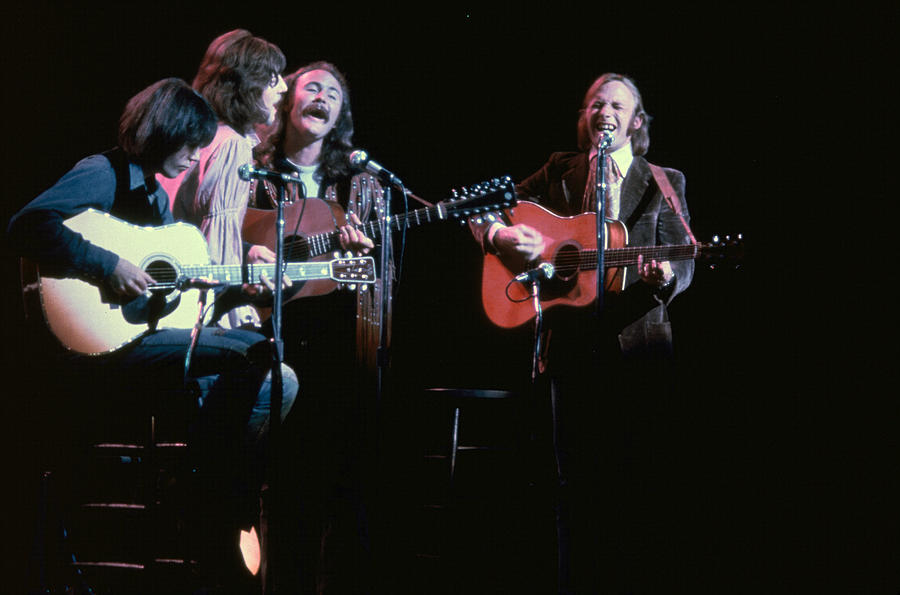 Music Photograph - Crosby Stills Nash and Young at Woodstock Festival by Jason Laure