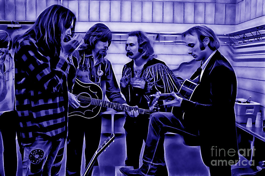 Crosby Stills Nash and Young Mixed Media by Marvin Blaine