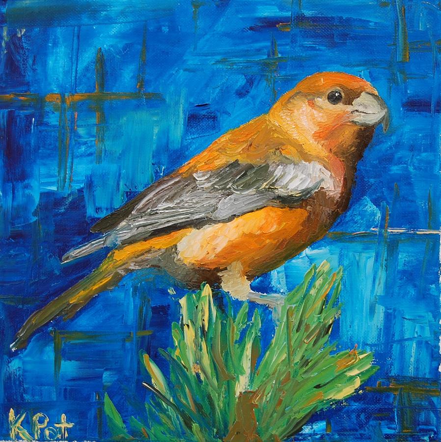 Crossbill Painting - Cross Bill by Katherine Potter