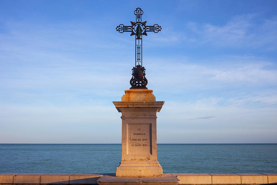 Cross by the Sea in City of Nice Photograph by Artur Bogacki