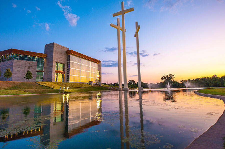 Architecture Photograph - Cross Church Sunset - Bentonville - Rogers Arkansas by Gregory Ballos