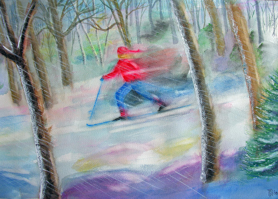Cross Country Ski Painting by Robert P Hedden